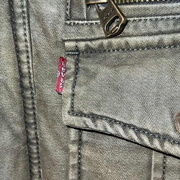 LEVIS Washed cotton Olive Utility Military Jacket Mens Sz M Host Pick - Picture 6 of 8